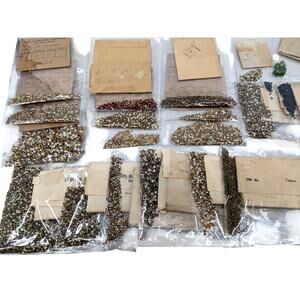 SALE! Lot 20 1950's Packets Bohemian Made Chaton Foil Glass Paste Rhinestones!